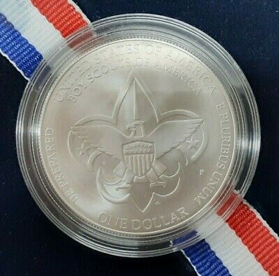 2010-P US Mint Boy Scouts Commemorative UNC Silver Dollar Coin in OGP