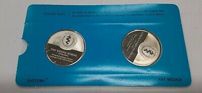 History of Dentistry .925 Silver PF Medals Franklin Mint- Vienna School/E.Angle