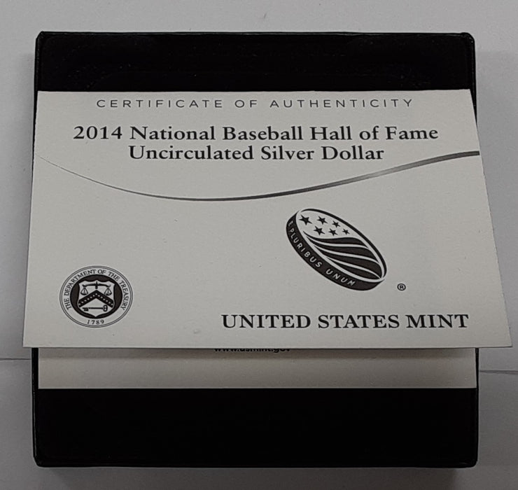 2014-P Baseball Hall of Fame Commem UNC Silver Dollar Coin in OGP