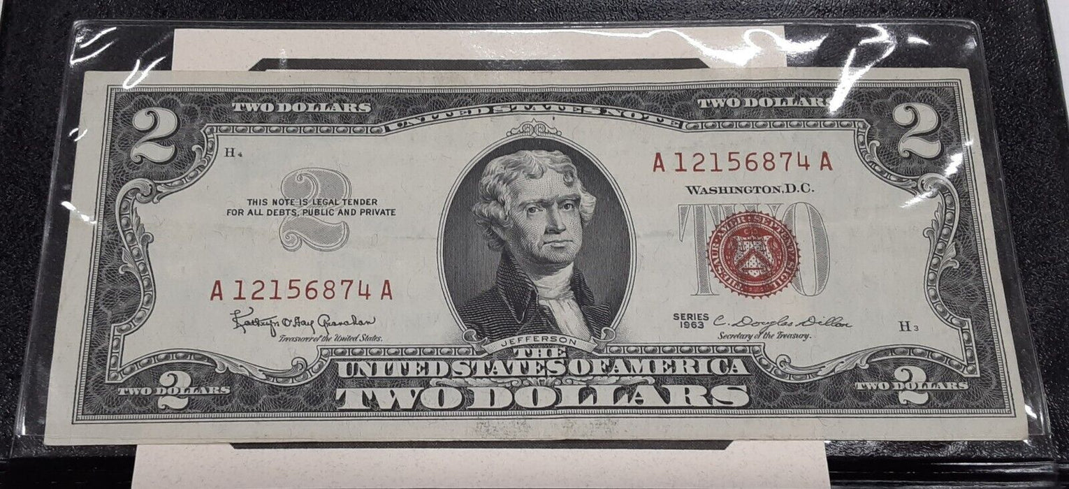 Series 1963 $2 United States Note- Very Fine in Info Folder
