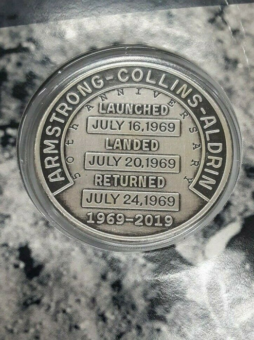 Apollo 11 50th Ann Robbins Medal/Patch Set Mans 1st Lunar Landing in Folder