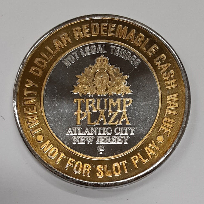 $20 Trump Plaza Gaming Token Fine Silver Ctr/Atlantic City - New Jersey
