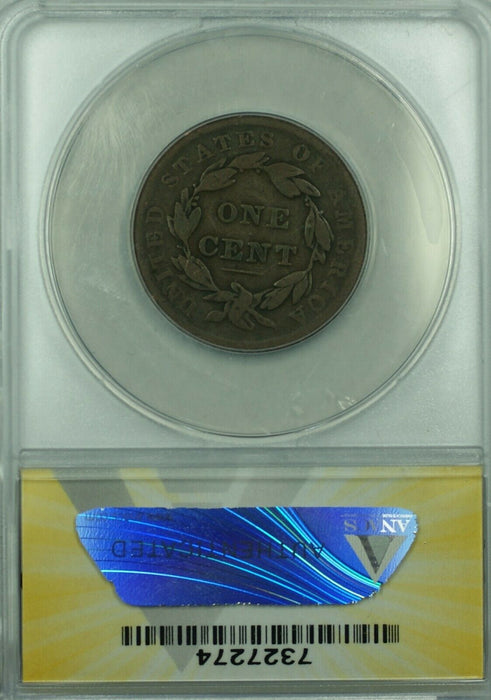 1838 Coronet Head Large Cent ANACS F-12 (42)