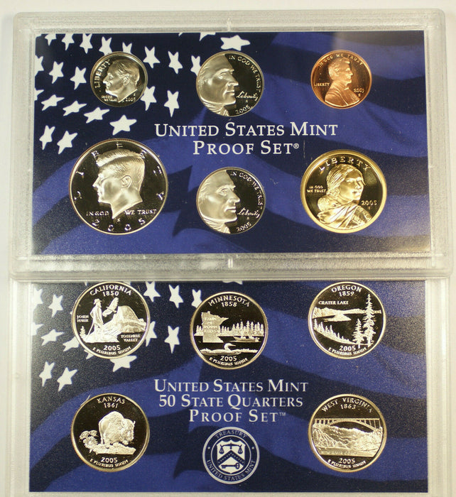 2005-S US Mint Clad Proof Set 10 Gem Coins ONLY-NO Box & COA