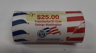 2007-P George Washington Presidential Dollar Roll BU 25 Coins Total in OBW