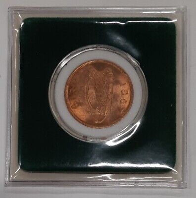 Lucky Irish Penny -1960's Ireland 1 Penny Coin - UNC Coin in Info Folder