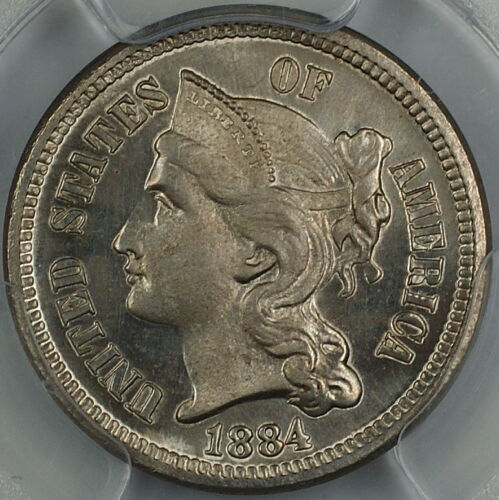 1884 Three Cent Nickel 3c, PCGS Proof Genuine (Business Strike In Our Opinion)