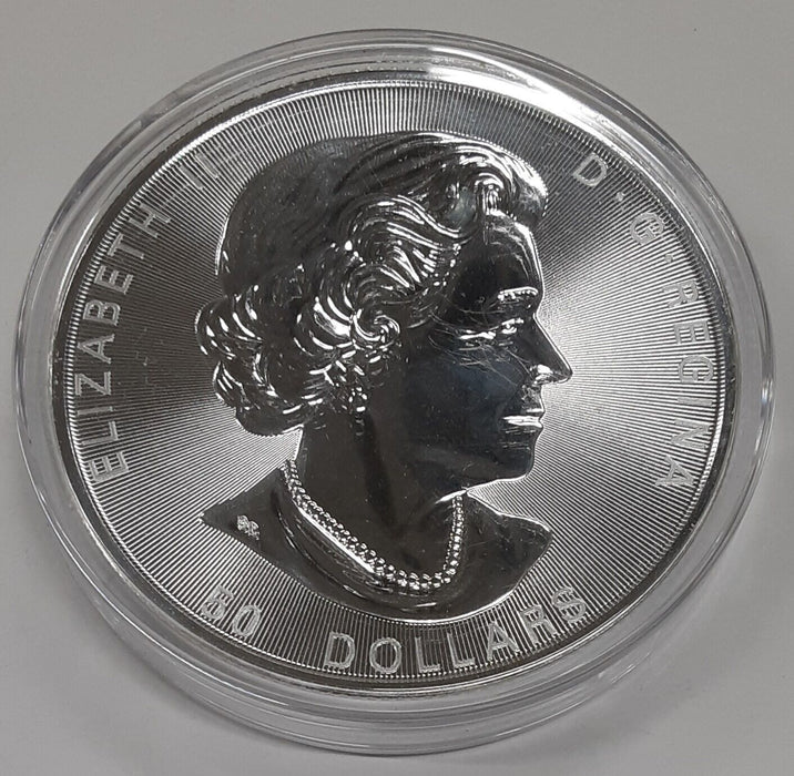 2021 Canada $50 Twin Maple Leaf 10 Ounce .9999 Silver Coin BU in Capsule