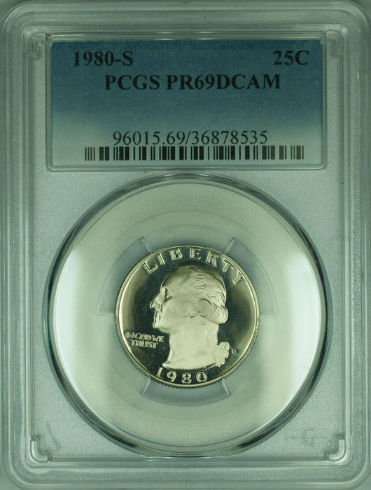 1980-S Washington Clad Proof Quarter 25c PCGS PR69DCAM (44)