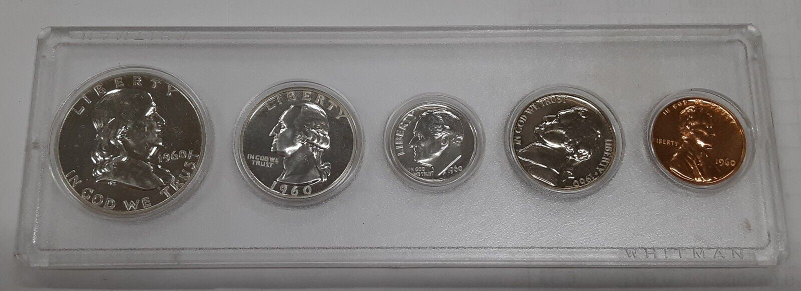 1960 US Mint Silver Proof Set 5 Gem Coins in Whitman Holder