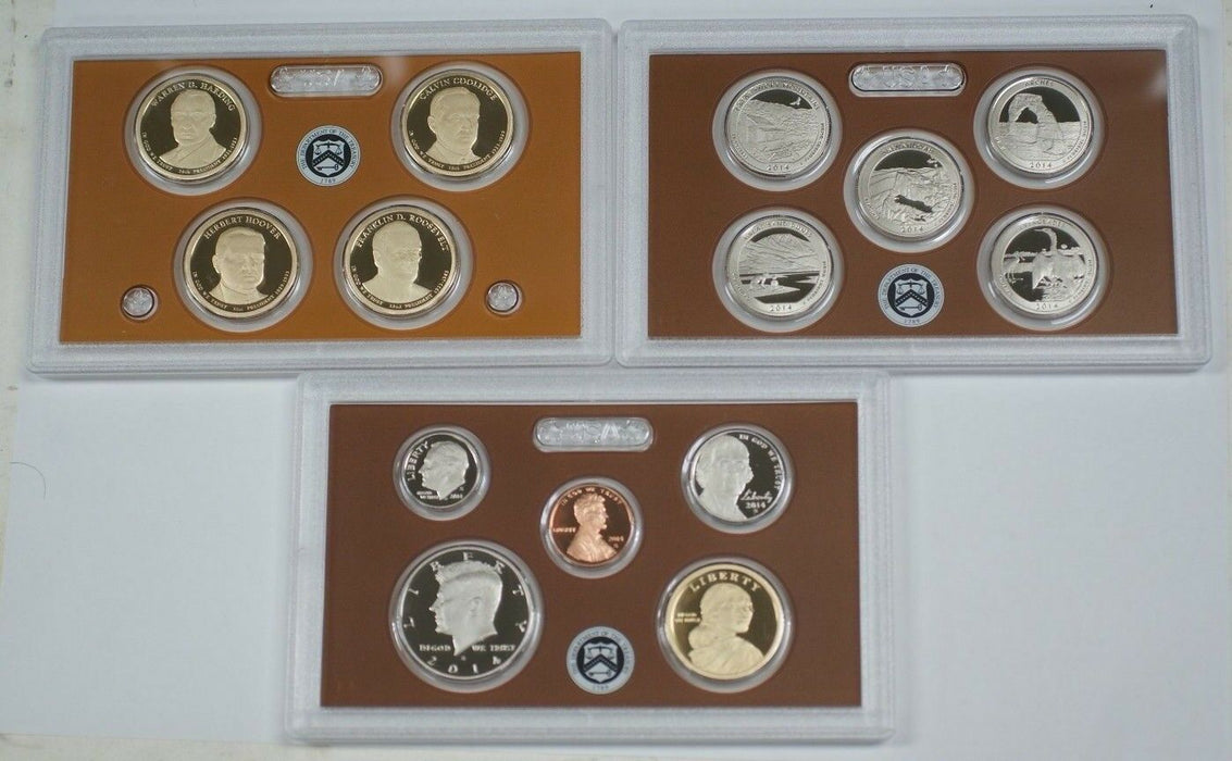 2014 US Proof Set Mint Issued 14 Gem Coins ONLY--NO Box or COA
