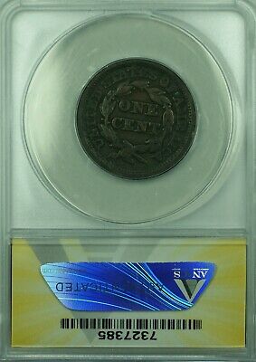 1851 Braided Hair Large Cent ANACS VF-20 Details Corroded (43C)